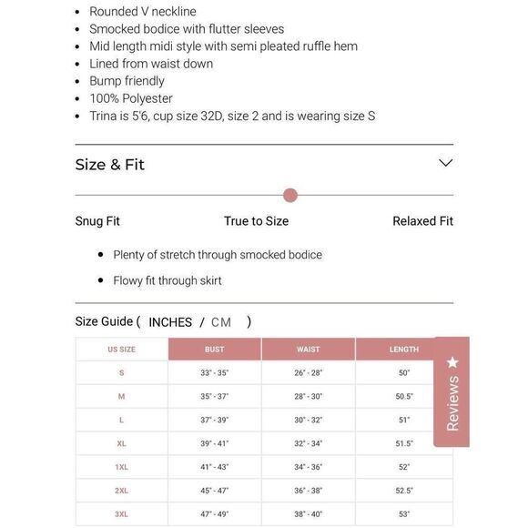 Balticborn NWT felicity smocked bodice in rust dress S - Picture 5 of 7